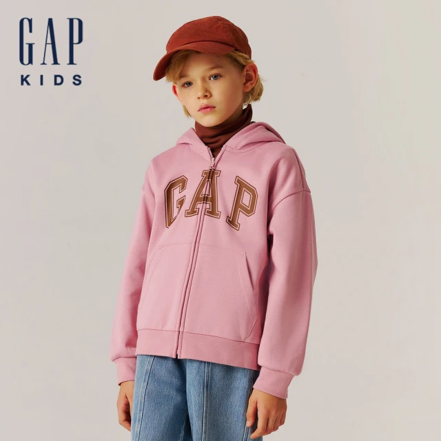 GAP 幼童裝 Logo連帽外套-黑色(890199)好評推