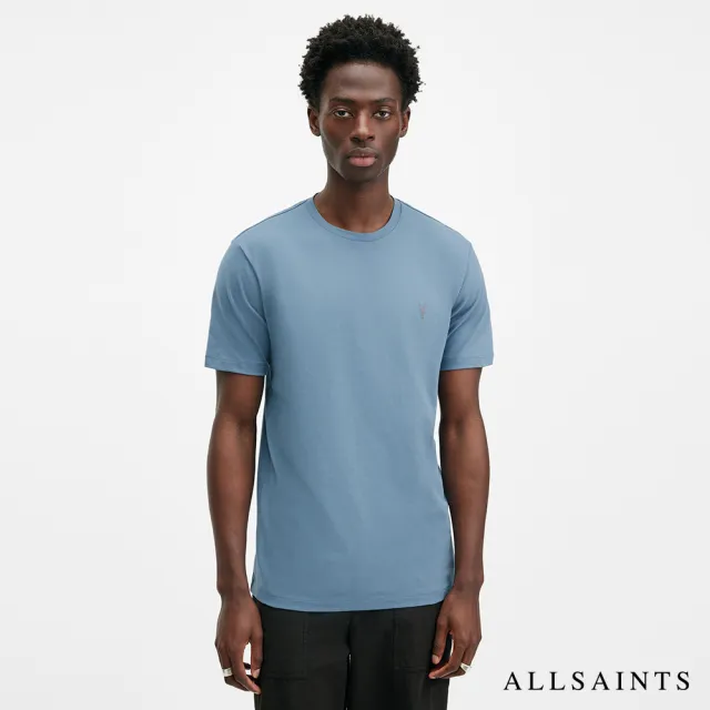 【ALLSAINTS】BRACE 純棉柔軟厚實公羊頭骨短袖T恤-藍 M030JB(修身版型)