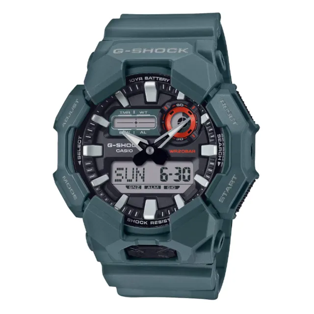 【CASIO 卡西歐】G-SHOCK 大錶殼 實用功能 雙顯錶 男錶 卡西歐 雙11 送禮 電子錶(GA-010-2A)