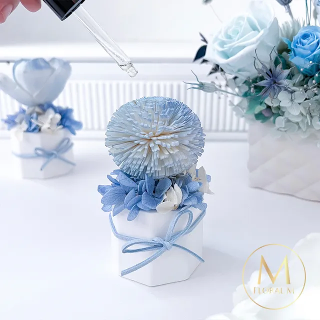 【Floral M】彩虹泡泡香氛擴香花藍色(擴香花/香氛花/花禮/香水精油/居家香氛/桌上裝飾/送禮)