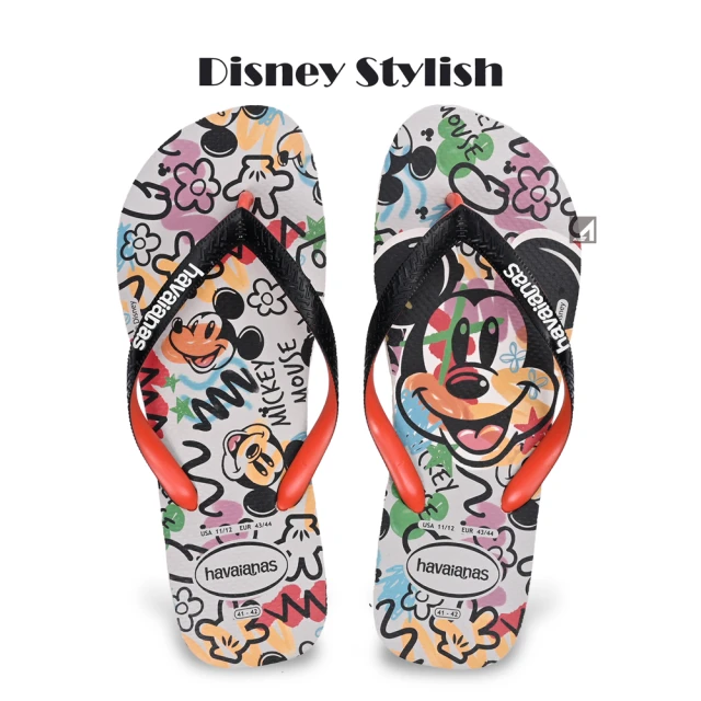 havaianas 哈瓦仕havaianas 哈瓦仕 男拖鞋 Disney Stylish 白底紅黑 夾腳拖 迪士尼 米奇(海灘拖 人字拖 男鞋)