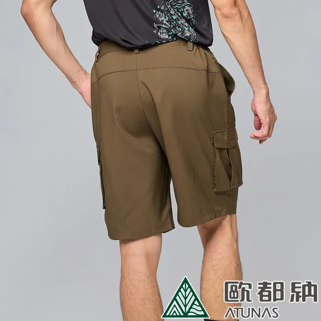 【ATUNAS 歐都納】男款輕薄舒適彈性五分褲(A1PA2411M深棕/短褲/戶外健行/休閒旅遊/透氣)