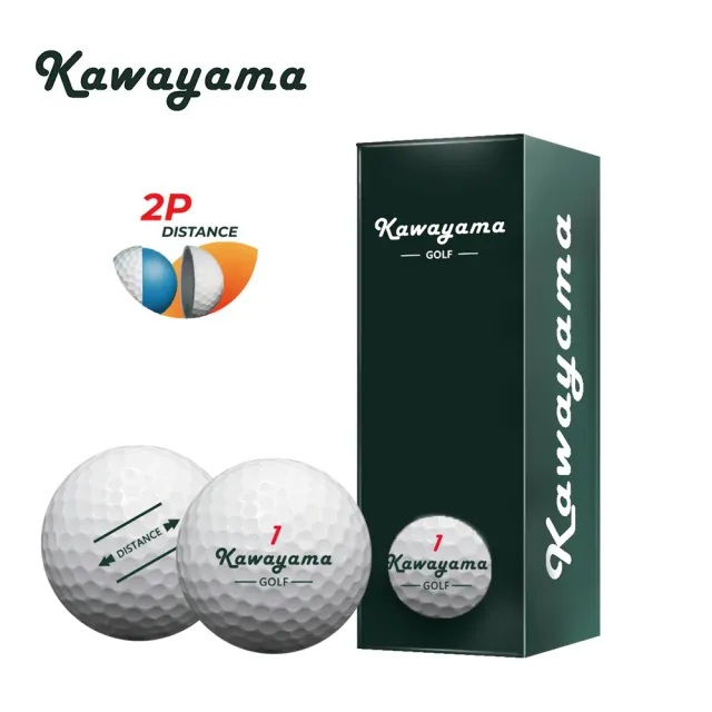 台灣製Kawayama GOLF川山高爾夫球-桿桿好系列-2層球(1條3顆)