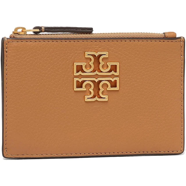 TORY BURCH 素面皮革卡片零錢包