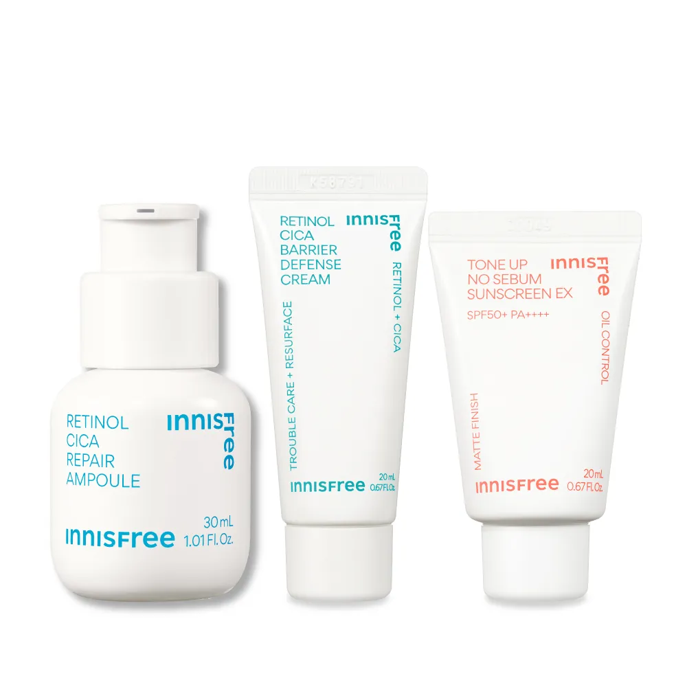 【INNISFREE】A醇淨膚防曬禮盒(買A醇安瓶30ml送A醇霜20ml+防曬霜20ml)