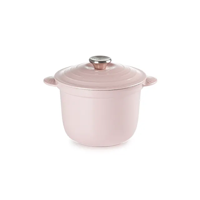 【Le Creuset】萬用窈窕琺瑯鑄鐵鍋20(雪紡粉-鋼頭)