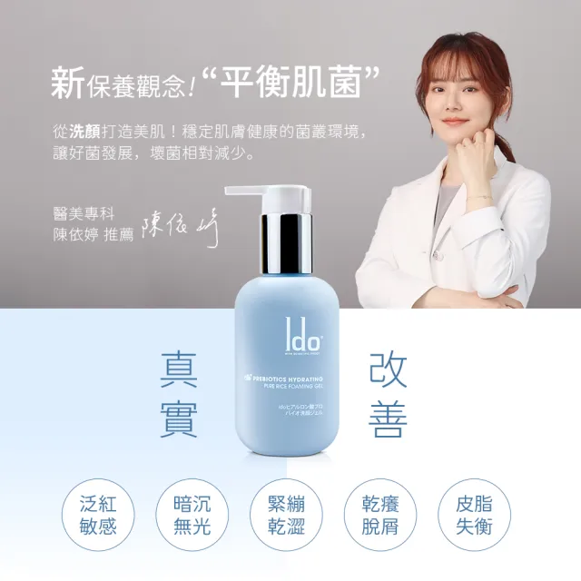 【Ido 船井醫朵】益玻米★益生肌玻尿酸純米洗顏露125ml(臉部保養/洗面乳)