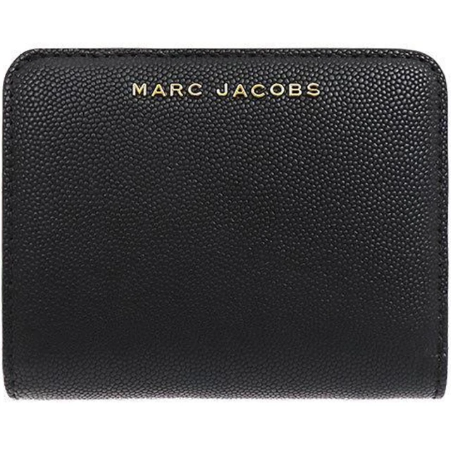 MARC JACOBS 馬克賈伯 黑色魚子醬皮革釦式零錢袋短夾