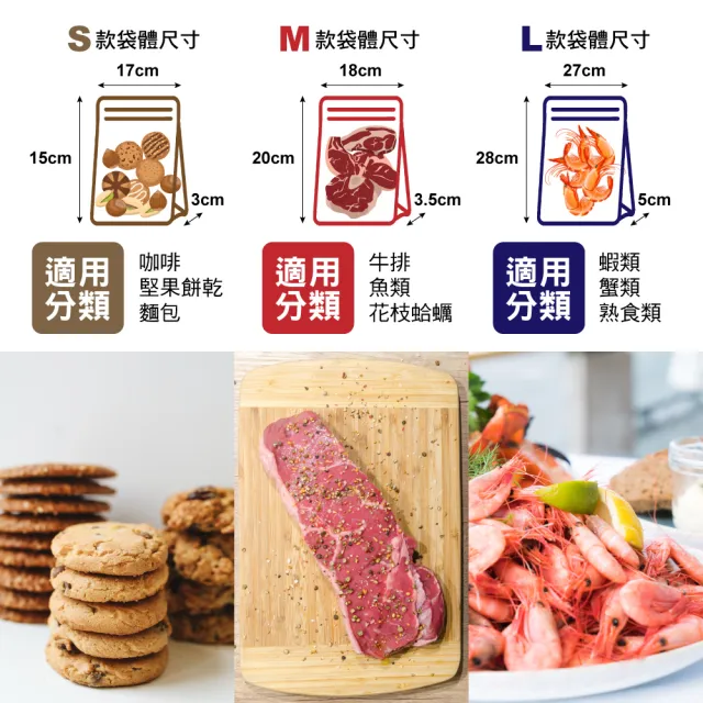 【USii 優系】高效鎖鮮食物專用立體夾鏈袋 S*3(超值3入組)