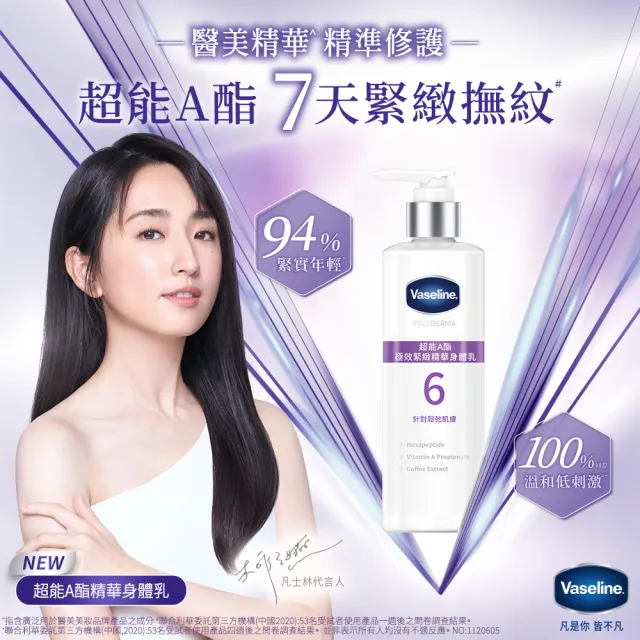 【Vaseline 凡士林】全能精華身體乳250ml買1送1 共2入(菸鹼醯胺/玻尿酸/5.5%果酸精華/超能A酯)