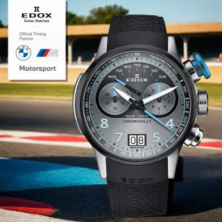 【EDOX 伊度】140周年 BMW 摩托車紀念錶 鈦金屬大日期計時手錶 送禮 禮物 推薦(E38003.TINBU.GNBU)