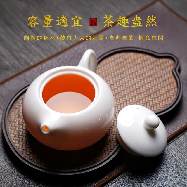 【美味好伙伴】羊脂玉瓷西施壺 220ml(高白瓷 茶具 茶壺 泡茶壺)