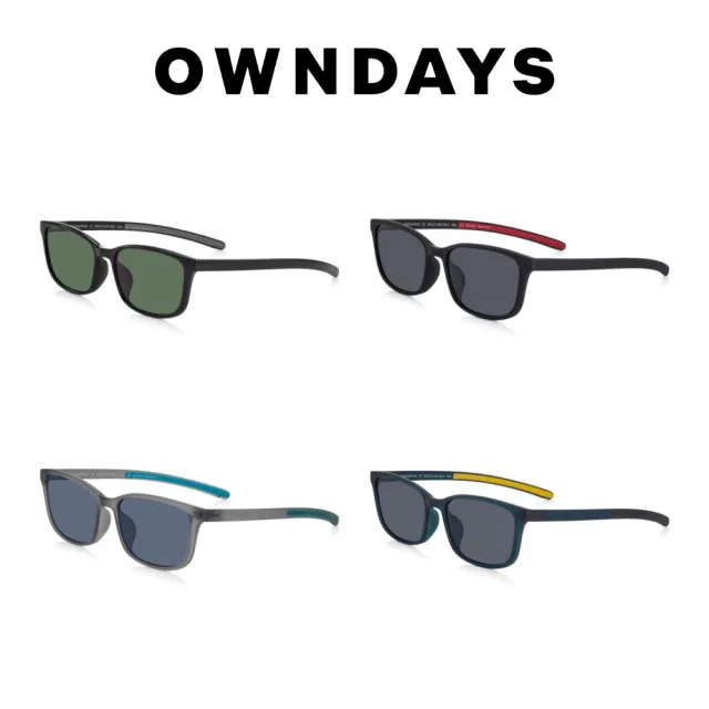 【OWNDAYS】時尚方形框墨鏡(SUN2107N-4S)