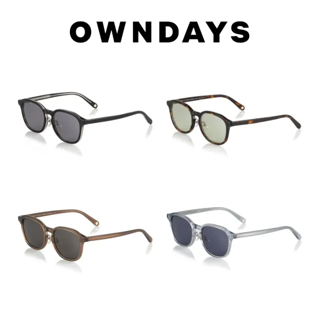 【OWNDAYS】時尚威靈頓框墨鏡(SUN2104B-4S)