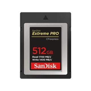 【SanDisk 晟碟】專業超極速 512GB ExtremePro Cfexpress Card Type B(極速1700MB/秒 原廠有限永久保固)