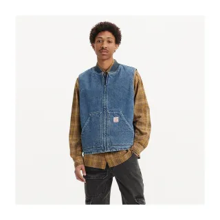 【LEVIS 官方旗艦】Workwear工裝系列 男款 鋪棉丹寧牛仔外套背心 人氣新品 A8580-0000