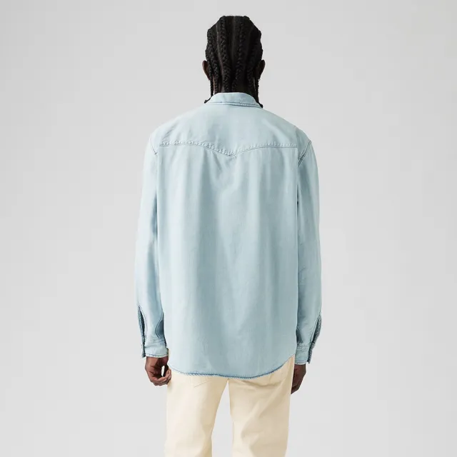 【LEVIS】男款 WESTERN寬鬆版型長袖丹寧牛仔襯衫 上衣 熱賣單品 A1919-0015