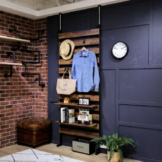 【Akira】升級版 頂天立地架收納掛架 寬80公分(附層板和掛勾 MIT 展示架 層架 收納架 鐵架 掛架 置物架)