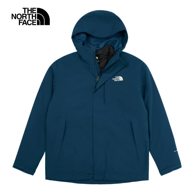 The North Face 北面男款藍色防水透氣保暖鋪棉內裡三合一外套｜81RN5LO