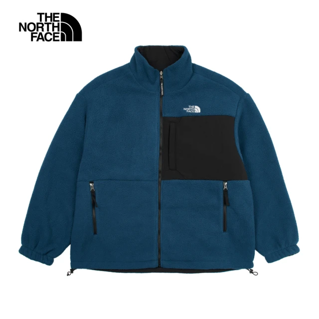 The North Face 北面男款藍色保暖可調節雙面穿立領抓絨外套｜89YY1NO