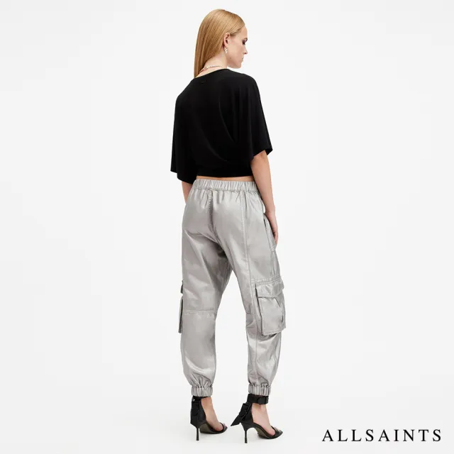 【ALLSAINTS】FRIEDA 漆皮高腰軍裝工裝長褲 W067TA(常規版型)