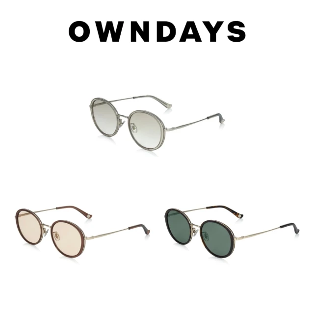 OWNDAYS 時尚金屬橢圓框墨鏡(SUN1065T-2S)