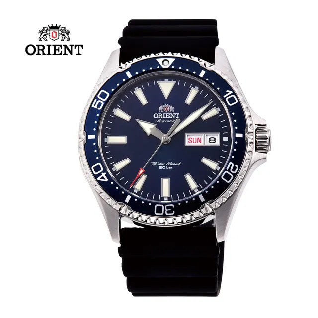 【ORIENT 東方錶】ORIENT 東方錶 WATER RESISTANT系列 200m潛水錶 膠帶款 藍水鬼 藍色(RA-AA0006L)