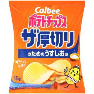 【Calbee 卡樂比】卡樂先生鹽味厚切洋芋片55g