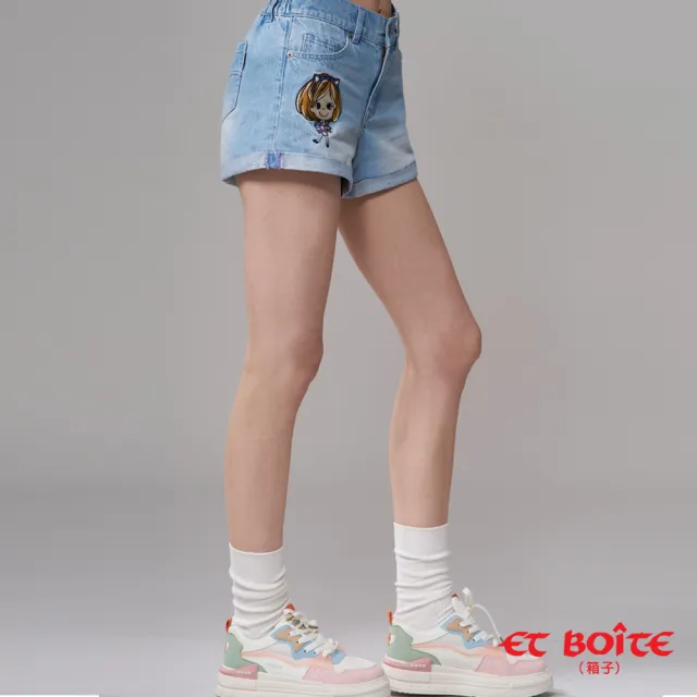 【BLUE WAY】女裝  娃娃無彈後鬆緊丹寧 短褲-ET BOiTE箱子