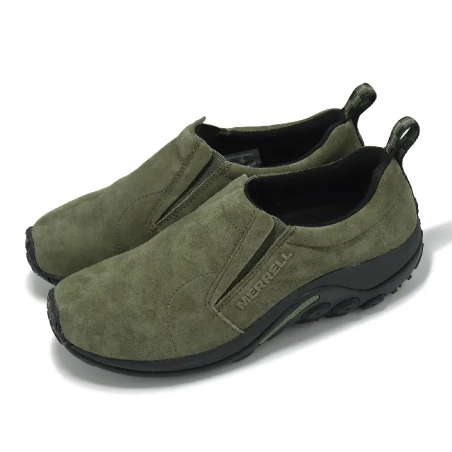 【MERRELL】休閒鞋 Jungle Moc 男鞋 橄欖綠 麂皮 支撐 鬆緊帶 易穿脫(ML006693)