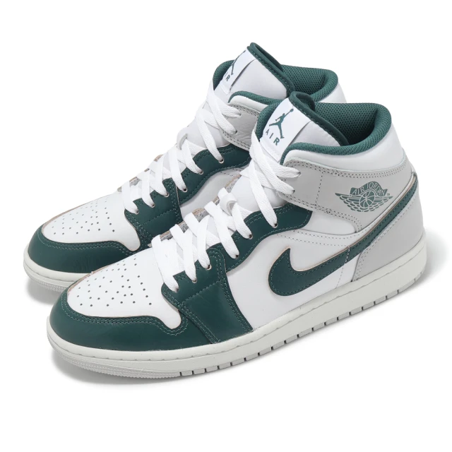 NIKE 耐吉 休閒鞋 Air Jordan 1 Mid SE 男鞋 白綠 Oxidized Green 高筒(FQ7720-103)