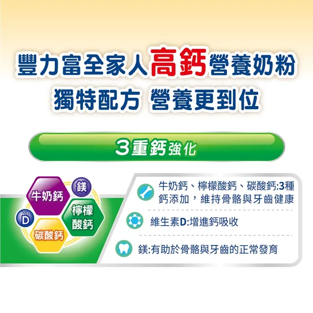 【豐力富】全家人高鈣營養奶粉2200g/罐