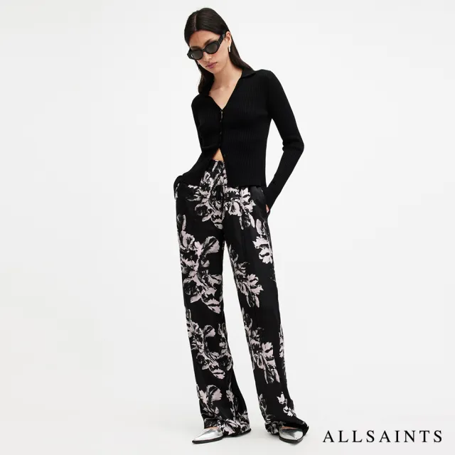 【ALLSAINTS】CHARLI 真絲印花花卉高腰長褲寬褲 W006TB(舒適版型)