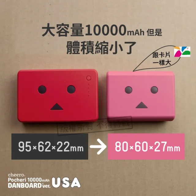 【cheero】Pocheri 粉紅兔阿愣 Danboard 10000mAh PD/PPS快充行動電源