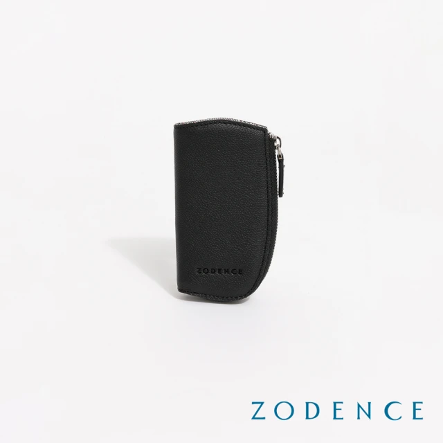 ZODENCE 佐登司 KIRK進口真皮格紋鑰匙包(黑)