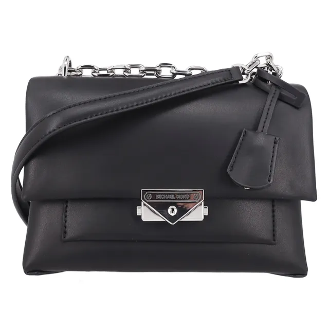 【Michael Kors】CECE系列經典金屬LOGO鍊帶斜背包(經典黑)