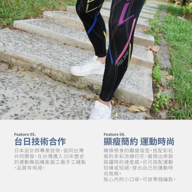 【FREEZONE】現貨 彩虹I 印花輕量無縫壓力長褲 男款-FZ800II型(緊身機能壓縮/運動瑜珈/慢跑登山/健身重訓)