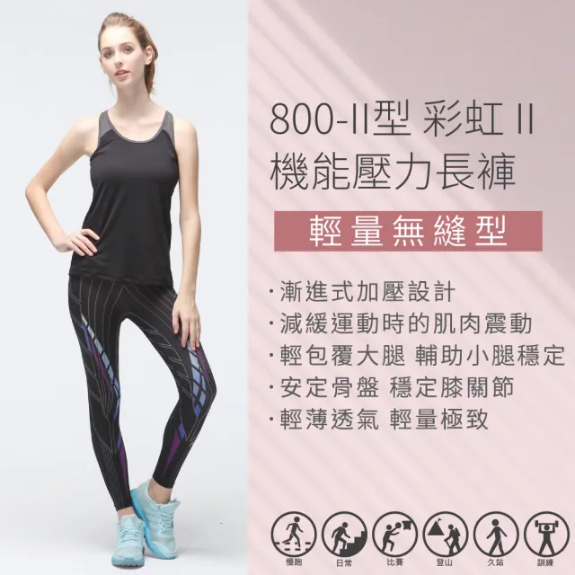 【FREEZONE】現貨 彩虹II 印花輕量無縫壓力長褲 女款-FZ800II型(緊身機能壓縮/運動瑜珈/慢跑登山/健身重訓)