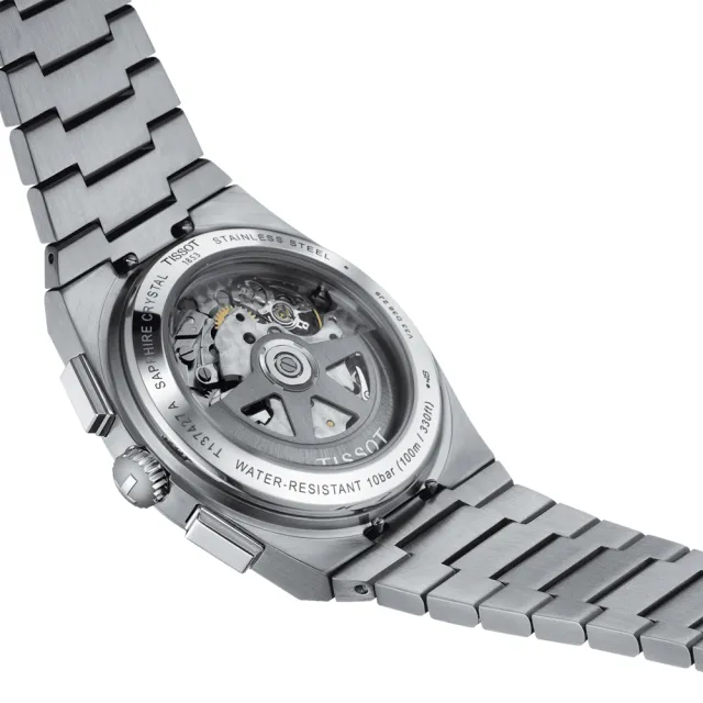 【TISSOT 天梭】PRX系列 熊貓 70年代復刻計時機械錶-42mm 開學禮 送禮 推薦(T1374271101101)