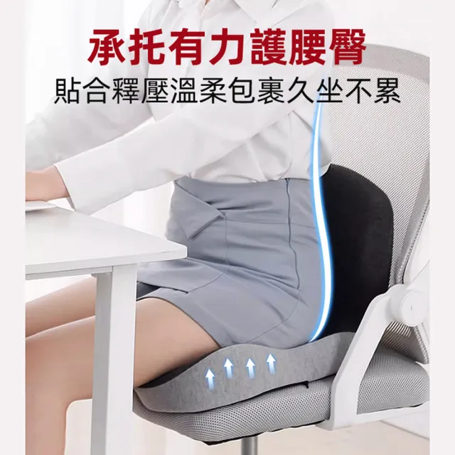 【CGW】護腰坐墊 腰靠靠墊記憶棉辦公椅靠墊(減壓坐墊 椅背靠墊 靠枕 腰靠 座墊 靠腰墊)