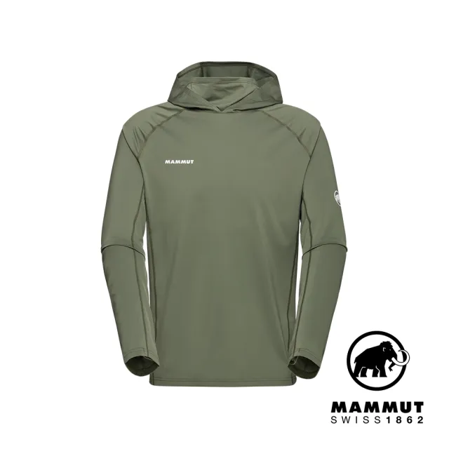 【Mammut 長毛象官方直營】Selun FL Sun Hoody Men 機能套頭連帽上衣 沼澤綠 男款 #1016-01420