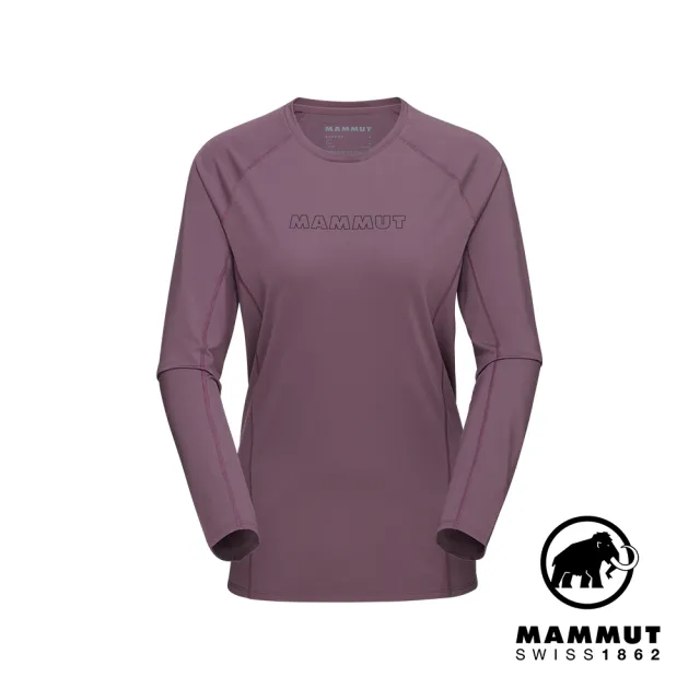 【Mammut 長毛象官方直營】Selun FL Longsleeve Logo W 機能LOGO長袖T恤 波動紫 女款 #1016-01450