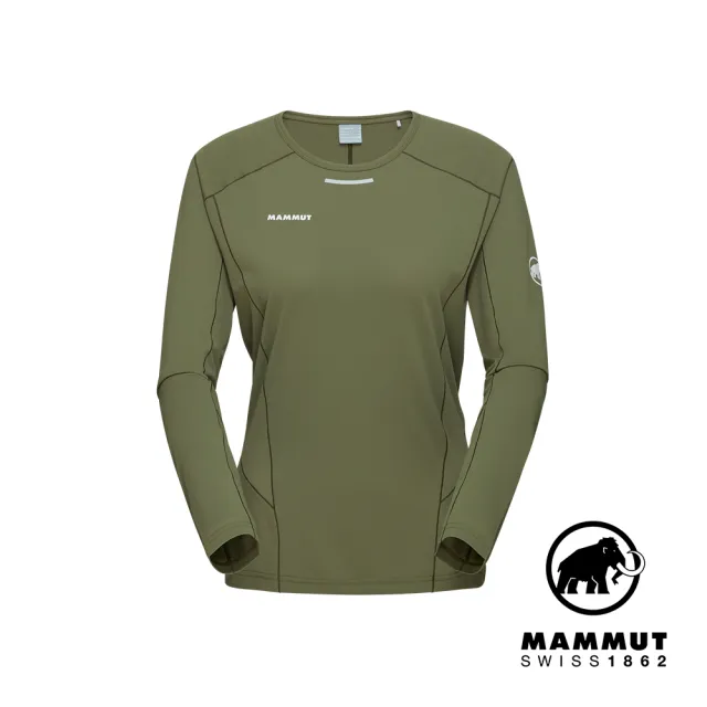 【Mammut 長毛象】Aenergy FL Longsleeve Women 輕量抗菌長袖排汗衣 沼澤綠 女款 #1016-01380