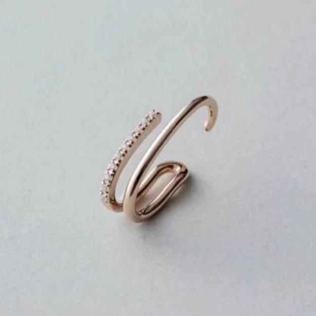 【ete】LINER CUFF時尚個性單耳釦(粉霧金色)