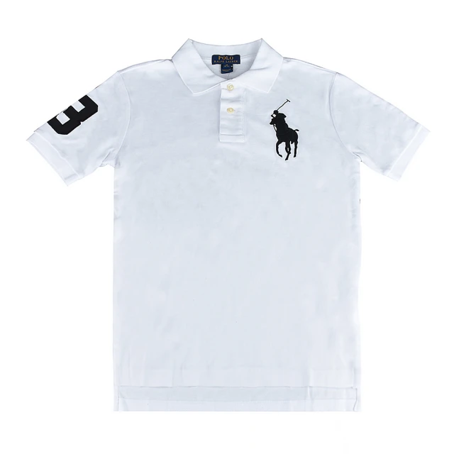 RALPH LAUREN POLO RALPH LAUREN戰馬LOGO純棉短袖3號POLO杉(男款/白x黑)