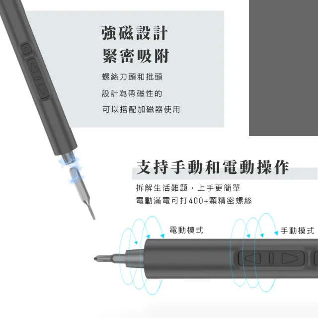 【高效精修】多功能電動精密螺絲起子-全套28件組(充電式 電動螺絲刀 家用 維修工具組 手機 3C)
