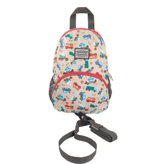 【HUGGER】防走失背包-小汽車(附可拆防丟牽繩、前胸扣、學齡前小朋友幼兒外出學步輕量可愛寶寶包包)