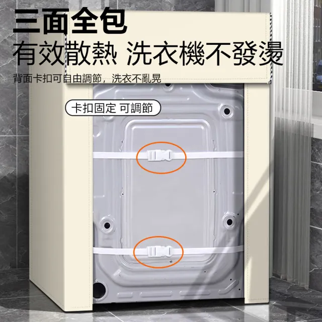 【Nil】滾筒式洗衣機防塵罩 全罩前開式防塵蓋布 防水防曬套罩 適用10-12公斤(防塵套 防曬罩 保護套)