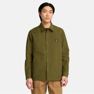 【Timberland 官方旗艦】男款橄欖綠色長袖襯衫外套(A5M3J302)