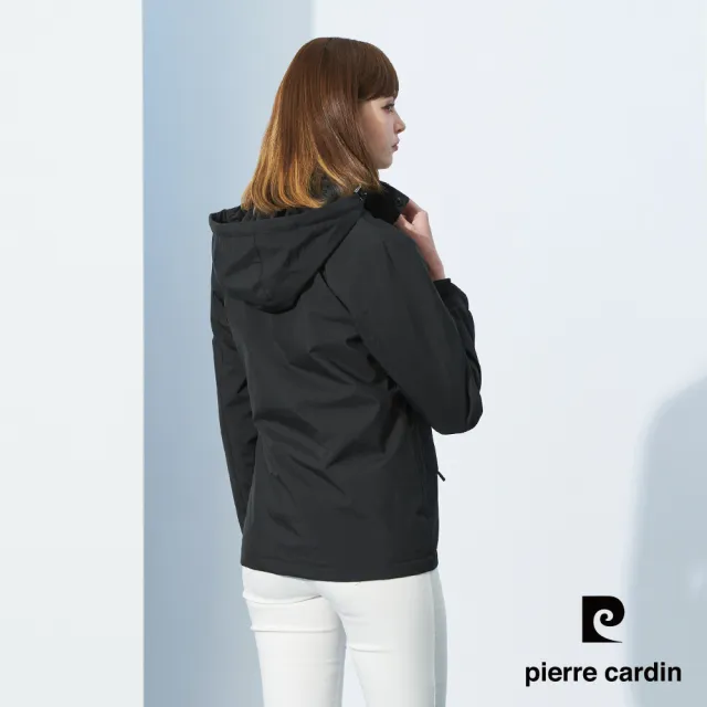 【pierre cardin 皮爾卡登】網路獨家 女款 極致保暖+機能禦寒內刷毛連帽外套-黑色(8235791-99)